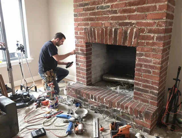 Anaheim Chimney Sweep specialist finalizing chimney liner service in Anaheim, CA