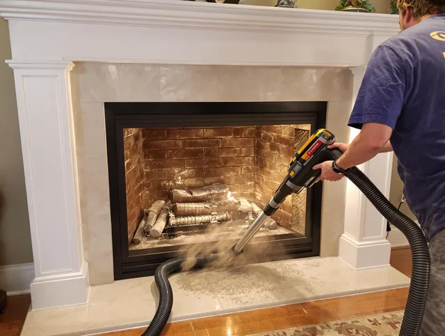 Fireplace cleaning performed by Anaheim Chimney Sweep in Anaheim, CA