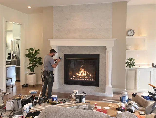 Newly installed fireplace by Anaheim Chimney Sweep in Anaheim, CA