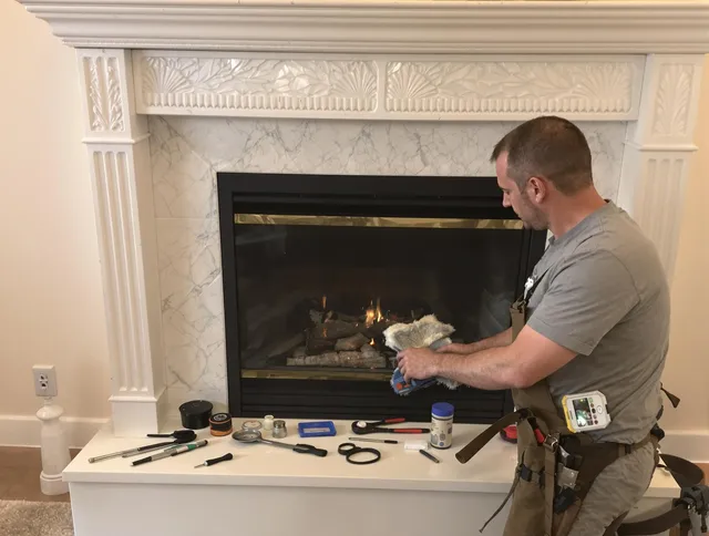 Anaheim Chimney Sweep performing fireplace maintenance in Anaheim, CA